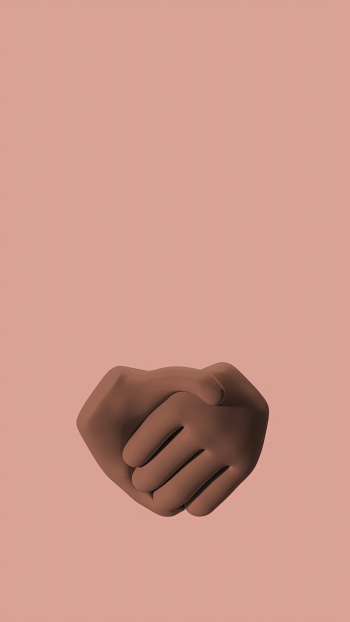 services-03 A 3D illustration of a handshake emoji on a soft pink background, symbolizing unity and agreement.